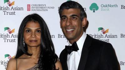 British Prime Minister Rishi Sunak and Akshata Murty