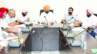 While meeting with the officials, Balbir Singh Sidhu