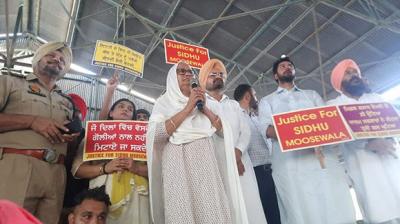 Sidhu MooseWala Parents During Candle March 
