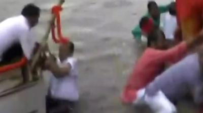 Uttar Pradesh BJP Leaders Fall Into River