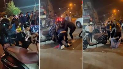 4 girls beat up a 25-year-old woman with belts