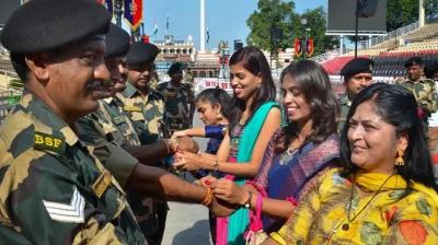  Wagah border BSF jawans Raksha Bandhan