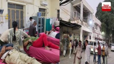 A terrible collision between a bus and a trala on the Jaipur-Delhi highway