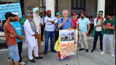 Italy News: A protest was held in the Italian city of Bergamo to bring justice to the deceased Satnam Singh