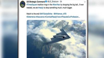 US military apologises about bombs dropping tweet