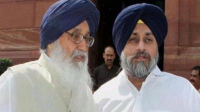 Sukhbir Singh Badal with Parkash Singh Badal