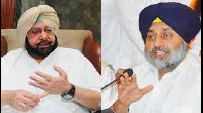 Amrinder singh and sukhbir singh badal