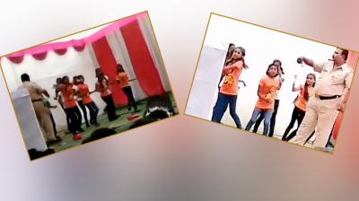 Policeman showers cash on school girls