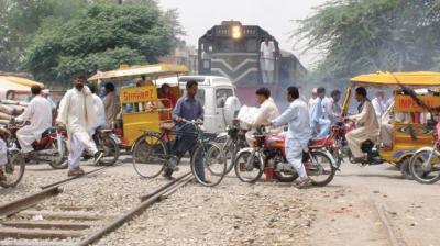 Unmanned railway crossing