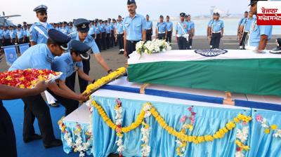 Funeral of Wing Commander Sial, who died in a crash during the Dubai Air Show