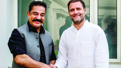 Kamal Haasan and Rahul Gandhi During meeting