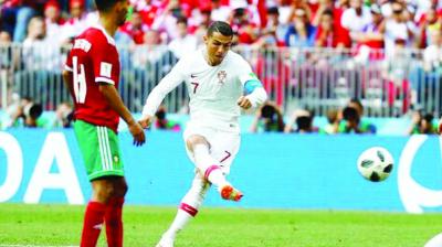 Ronaldo Kicked Ball During Match