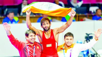 Bajrang Punia expresses her happiness after winning
