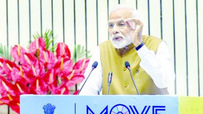 Addressing Prime Minister Narendra Modi in New Delhi