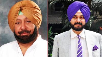 Captain Amrinder Singh and Navjot Sidhu