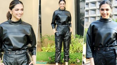 Deepika Padukone in leather attire