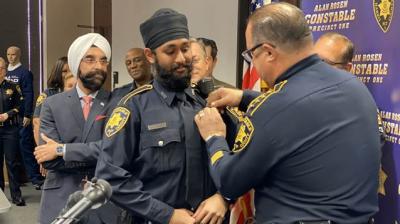 Harris County swears in first Sikh deputy constable