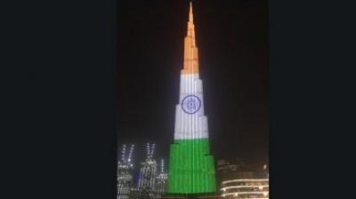 Dubai's Burj Khalifa lights UP In Indian Flag Colours