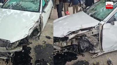 ਹਾਦਸੇ ਦੌਰਾਨ ਨੁਕਸਾਨੀ ਗੱਡੀ ਦੀ ਤਸਵੀਰ 