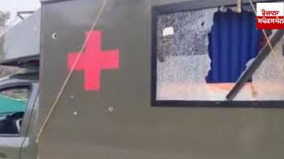 The terrorists opened fire on the soldier's ambulance