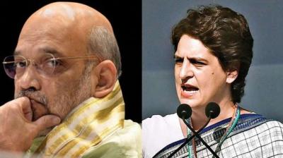 Priyanka Gandhi Vadra hits out at Amit Shah over rising crimes in UP
