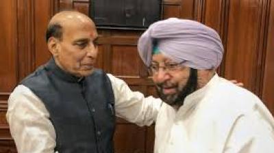 Rajnath singh and Captain amrinder singh 