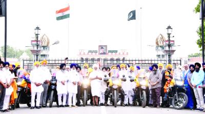 Welcoming a visit to Canada from Chali motorcycle, SGPC official