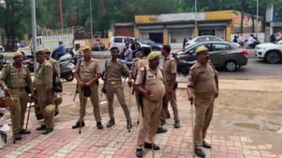 After the incident of burning of religious scriptures, heavy police force was deployed in the mosques