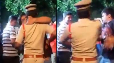 Drunk mankissed police man arrested