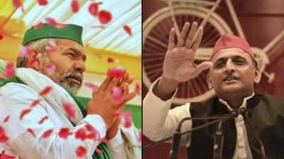 Rakesh Tikait, Akhilesh Yadav 