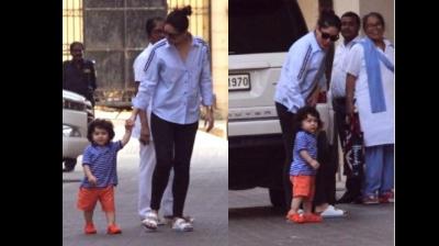 Little Taimur with Mommy Kareena kapoor Spotted at his Aunt Amrita Arora Appartment bandra