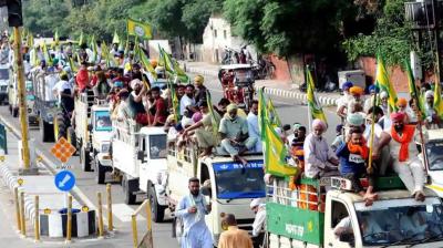 Farmer protest toll plaza 