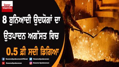 Output of 8 core sector industries declines by 0.5% in August