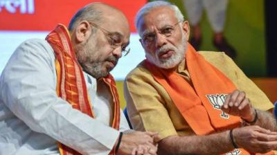 narendra modi  with  Amit Shah