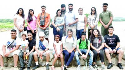 Boys and Girls from England on Sukhna Lake 