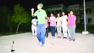 Scene from the girls playing the Drama