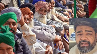 ਪ੍ਰਦਰਸ਼ਨਕਾਰੀ ਕਿਸਾਨਾਂ ਦੀ ਫ਼ਾਈਲ ਫ਼ੋਟੋ। ਇਨਸੈਟ ’ਚ ਹਰਿਆਣਾ ਦੇ ਟ੍ਰਾਂਸਪੋਰਟ ਮੰਤਰੀ ਅਸੀਮ ਗੋਇਲ ਵੀ ਵਿਖਾਈ ਦੇ ਰਹੇ ਹਨ।