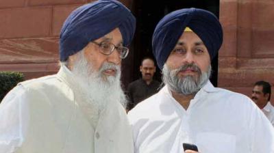 Parkash singh badal with Sukhbir Singh Badal