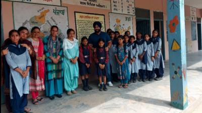Harjot Singh Bains visited Government Middle School Gochar