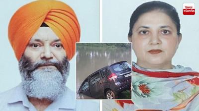 Car falls into Doburji village of Doraha News in punjab 