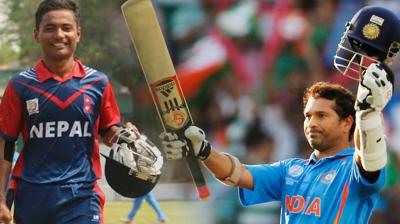 Rohit Paudel and Sachin Tendulkar