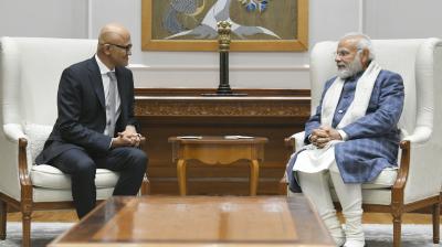 Microsoft CEO Satya Nadella met Prime Minister Narendra Modi