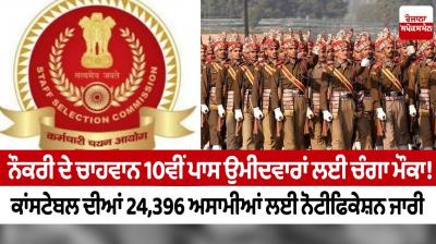 SSC released notification for constable recruitment, 