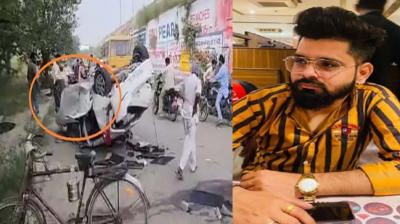 Car fell from a 25 feet high bridge