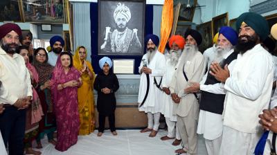 Portrait of Maharaja Ripudaman Singh Nabha displayed at Central Sikh Museum