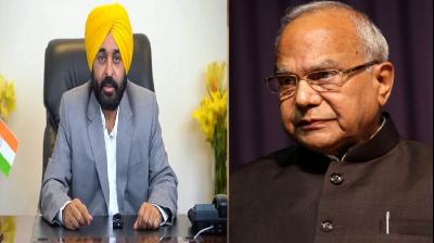 CM Bhagwant Mann and Governor Banwarilal Purohit (File)
