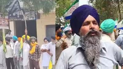 Farmers protested against BJP candidate Taranjit Singh Sandhu News 