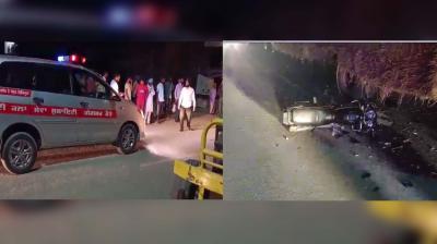 Trolley full of straw hit a motorcycle; one died