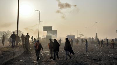 Tear gas fired again at Punjab-Haryana's Shambhu border on Farmers protest Day 2
