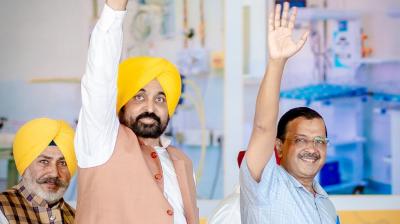 CM Bhagwant Mann, Arvind Kejriwal 
